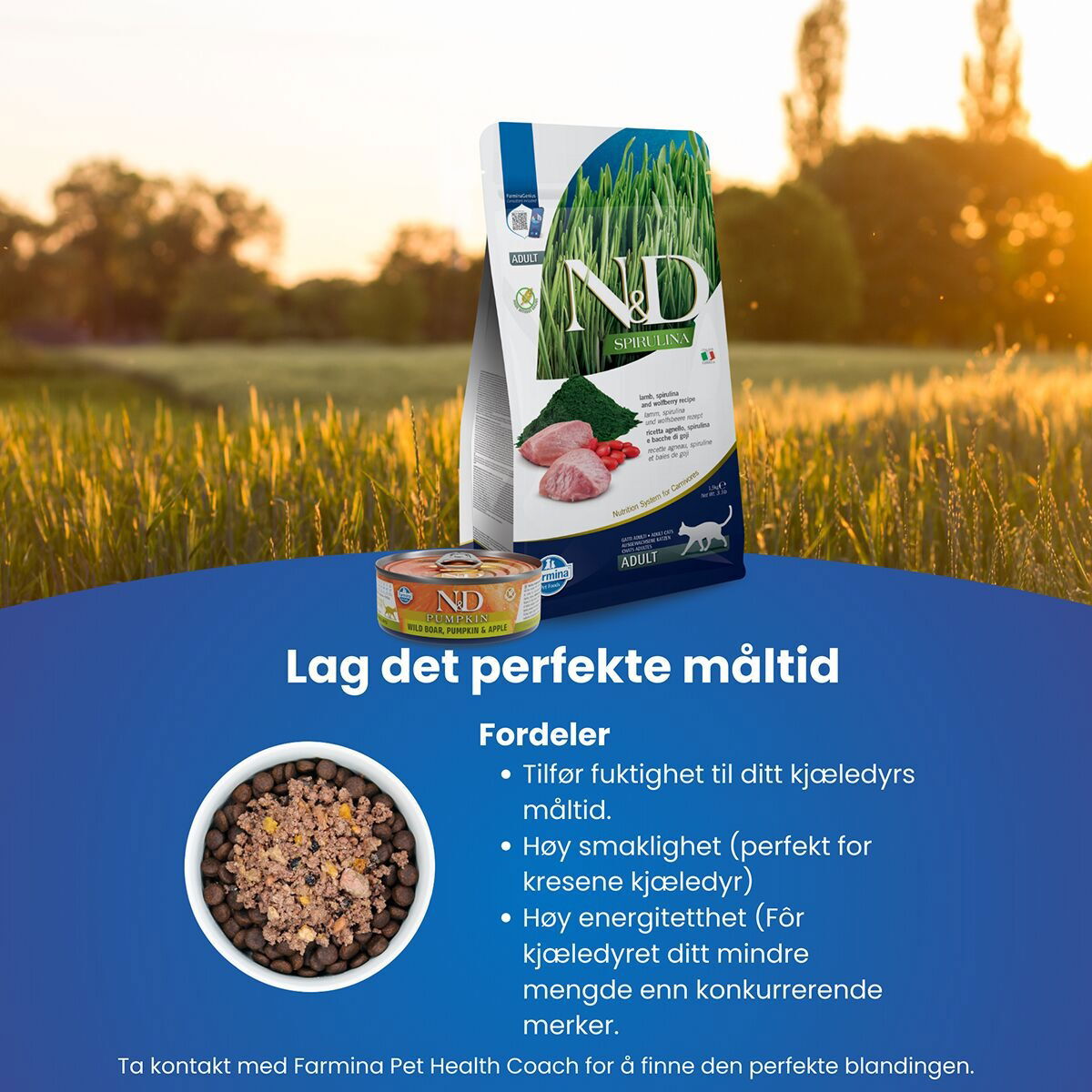 N&D Cat Spirulina&Lamb 1,5kg