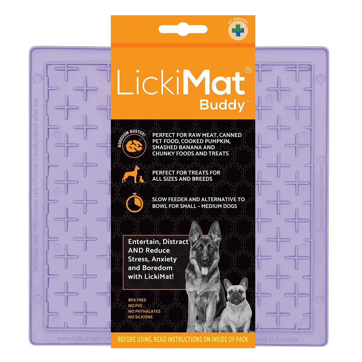 LickiMat Buddy Classic Slikkematte Gul - Slow feeder & slikkematte